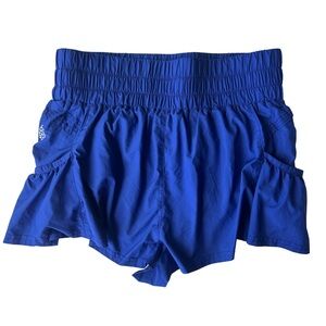 Free People Movement Get Your Flirt On Athletic Running Shorts Blue Small